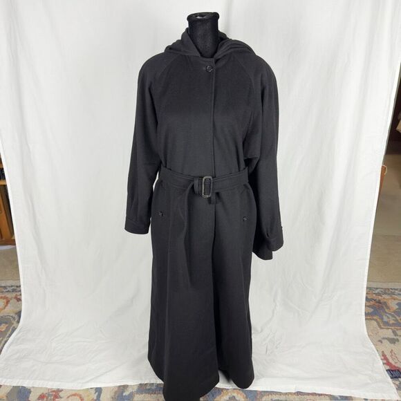 Burberry Wool/Alpaca Black Abaya Hooded Trench Coat - Women’s 6L - Picture 9 of 16